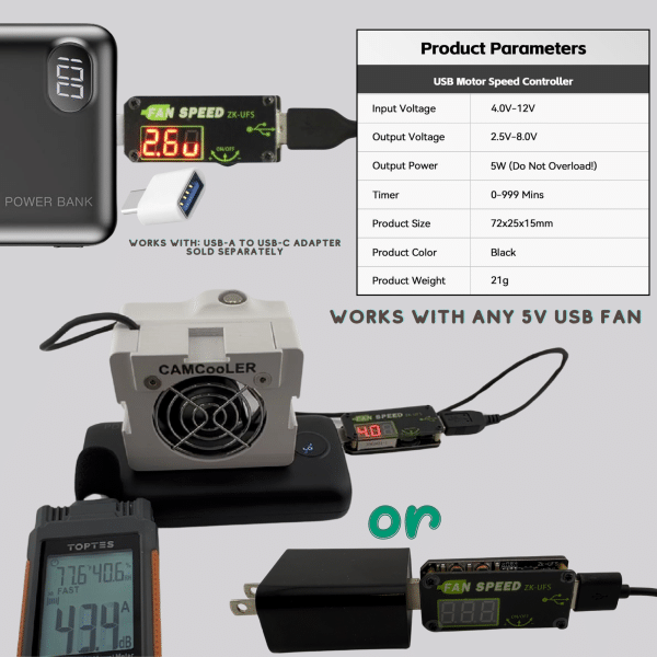USB cooling fan governor | zk-ufs - CAMCooLER®